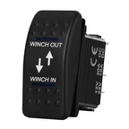 12V 20A Winch In Winch Out Switch DPDT Momentary (ON) OFF (ON) Rocker Switch 3 Position Blue Led Waterproof Reversing Switch
