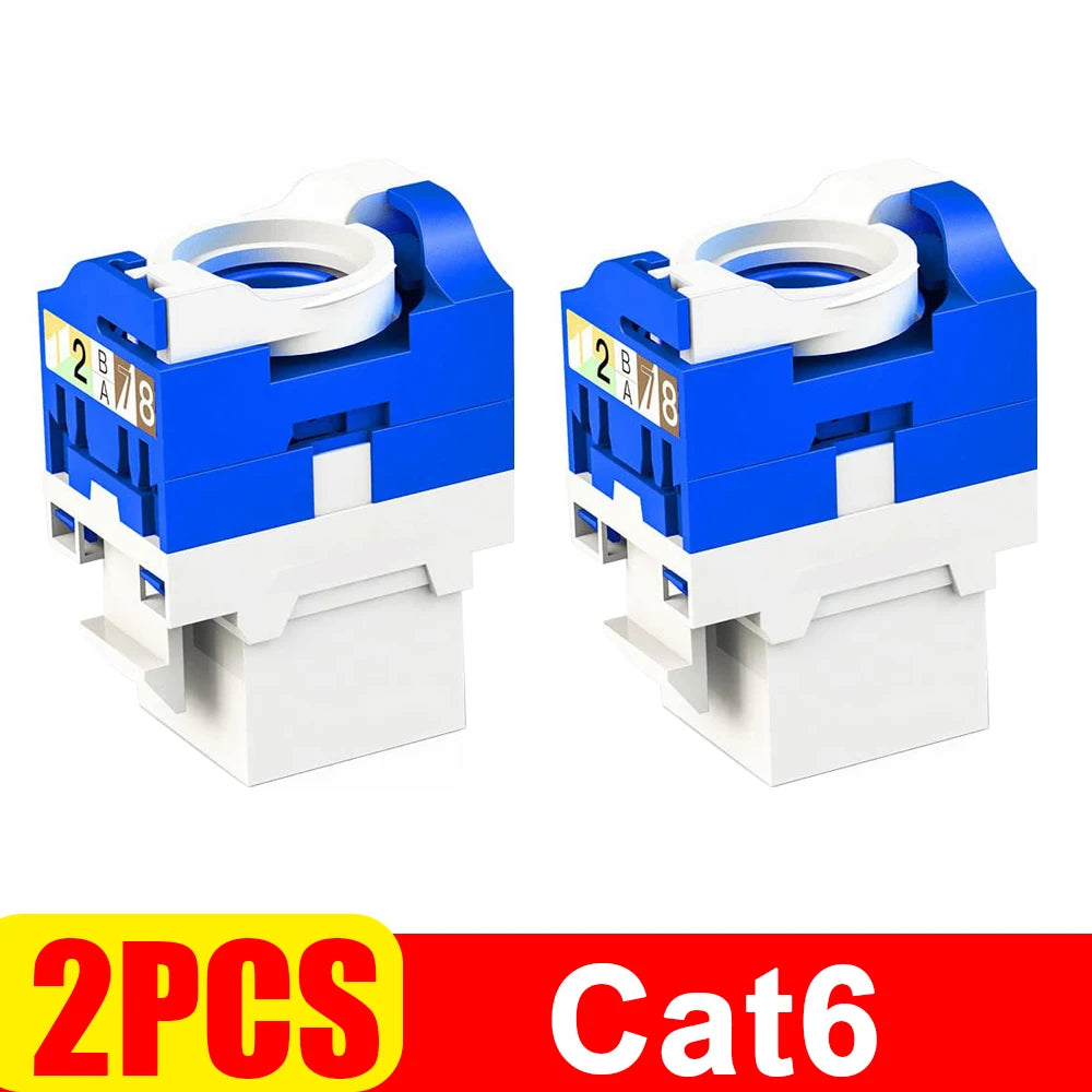 Cat6/Cat6A/Cat5e Tool-Less RJ45 Keystone Jack Network Coupler Ethernet Wall Jack Connectors High-speed RJ45 Keystone Adapters