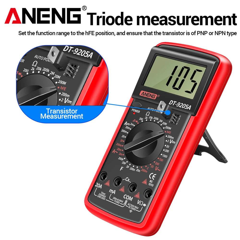 Profesional Digital Multimeter AC/DC Voltage Current Test ANENG Capacitance NCV Resistance Ohm Electrical Test Meter Tools