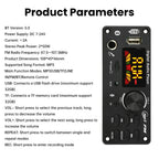 DC 7-24V MP3 Audio Decoder Module Bluetooth 5.0 Lossless Amplifier Decoder Board Music Playback Volume Controller 87.5-107.5MHz