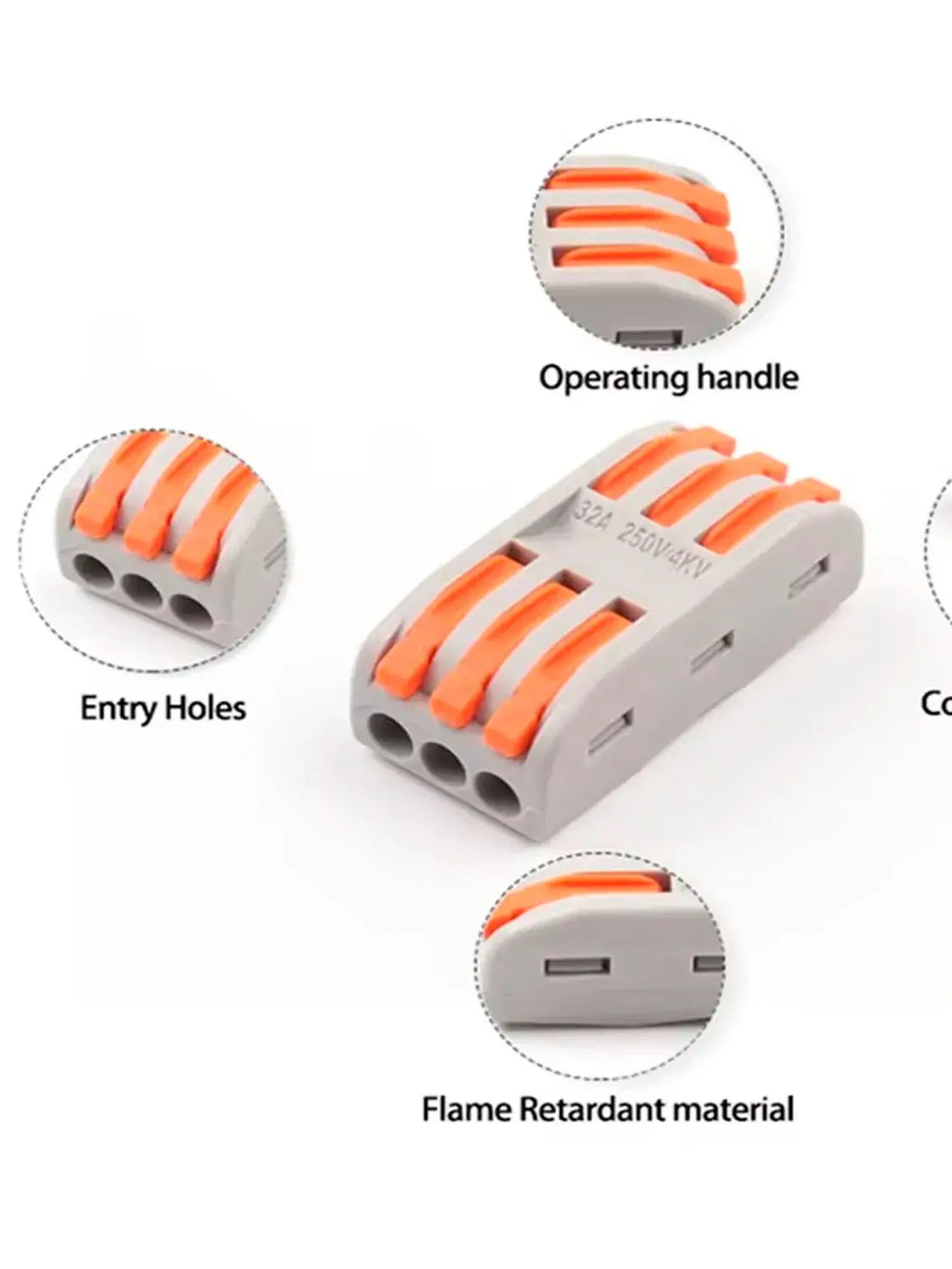 50/55/60Pcs Quick Lever Wire Connectors,Fast Wiring Push in Lever Connectors Electrical Wiring Terminal Block with Storage Box