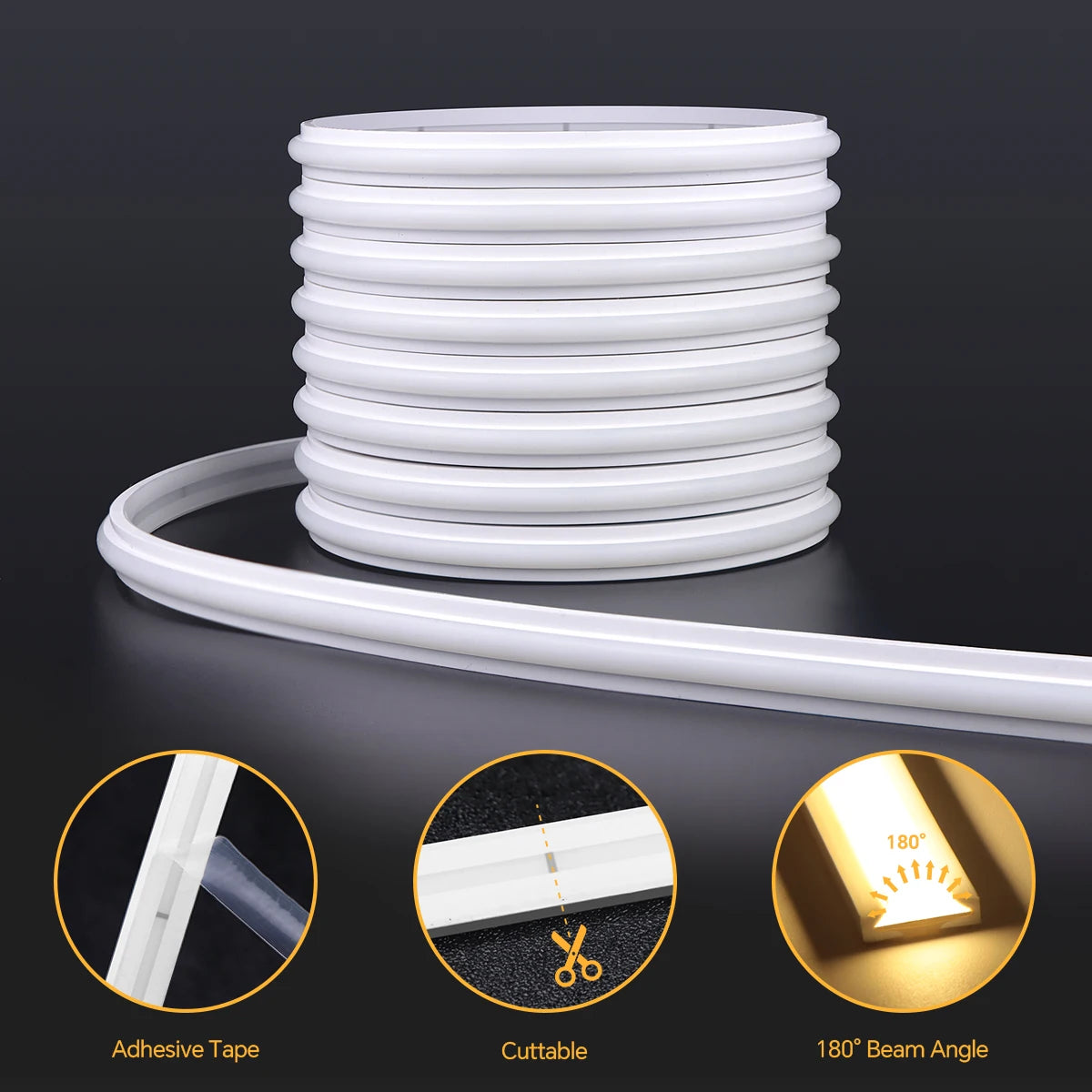 2m 5m 10m Smart PIR Motion Sensor Switch 24V COB LED Strip Light Neon Silicone Gel Tape Auto ON/OFF For Stair,Wardrobe Decor