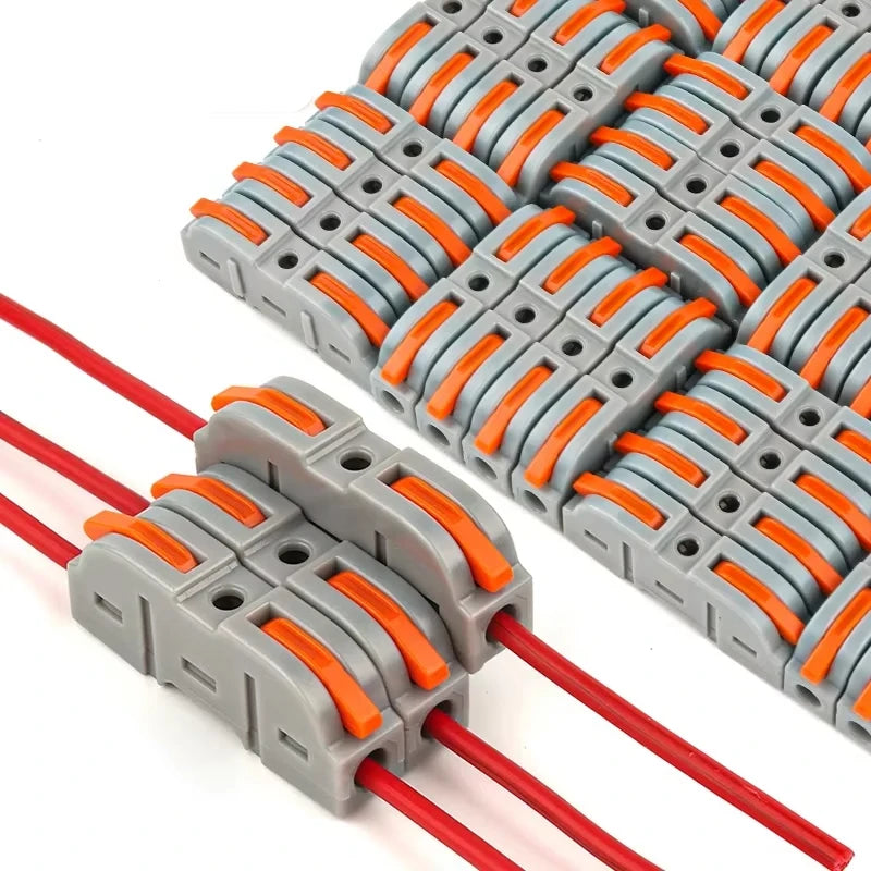 Lever Wiring Connector Fast Compact Splicing Electrical Connector Butt Terminal 1 to 1 Inline Wire Connector Connect 28-12 AWG