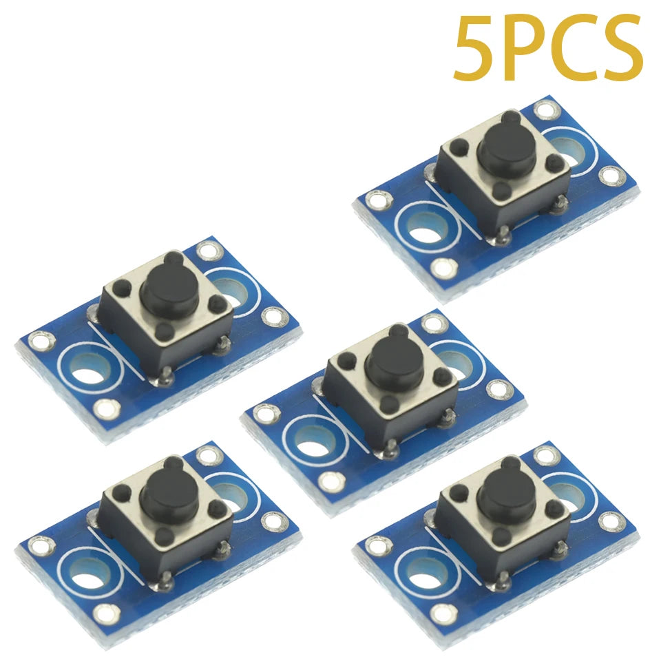 1-100PCS 6x6mm Tact Switch Module – Momentary Push Button with PCB Board for Arduino STM32 Projects