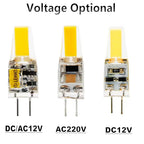 10PCS LED COB Lamp 6W Bulbs Dimmable G4 mini COB AC DC 12V 220V Candle Lights Replace 30W 40W Halogen for Chandelier Spotlight