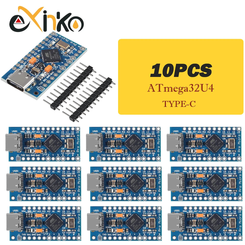 1-10pcs New Pro Micro for arduino ATmega32U4 Module with 2 row pin header For Leonardo in stock . best quality