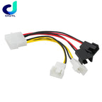 4-Pin Molex To 3-Pin Fan Power Cable Adapter Connector 12v*2/ 5v*2 Computer Cooling Fan Cables For CPU PC Case Fan Cable