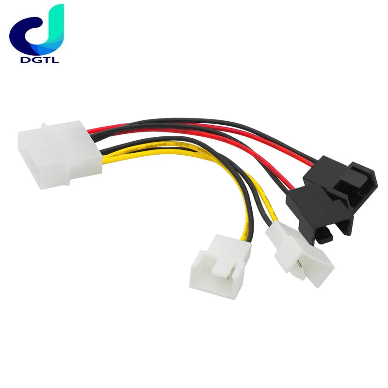 4-Pin Molex To 3-Pin Fan Power Cable Adapter Connector 12v*2/ 5v*2 Computer Cooling Fan Cables For CPU PC Case Fan Cable
