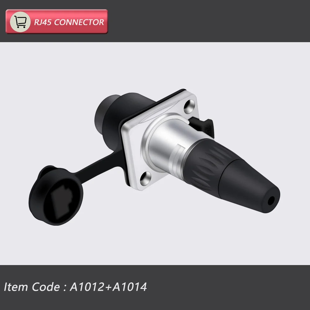 4Sets RJ45 Waterproof Network Connector 8P8C RJ45 Male&Female Chassis Sockets Ethernet Connector Zinc Alloy Copper Pin