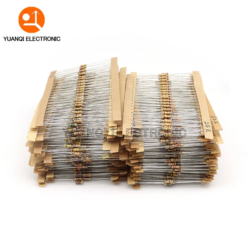 3120pcs 1/4W Carbon Film Resistor Kit 5% Resistance Assortment Set 156valuesX20pcs 1R - 10M ohm 0.25W Sample Pack