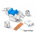 Hoolnx CAT8 CAT7 CAT6A CAT6 Tool less RJ45 Keystone Jack, Metal Zinc Alloy Self-locking Tool Free STP Shielded Module Coupler