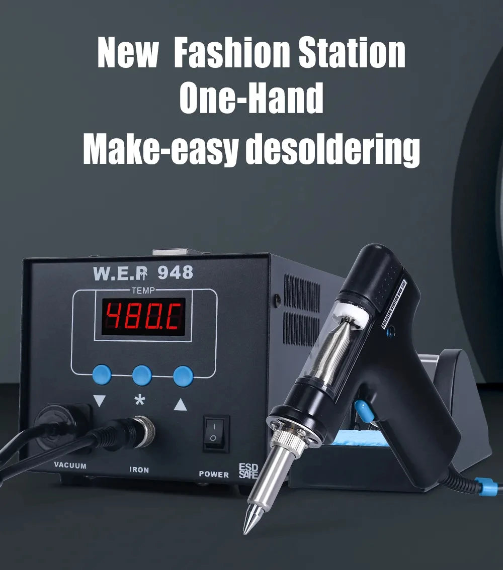 WEP 948D-III 2-IN-1 ESD Safe Desoldering Station With Fast-Heating Desoldering Gun And Soldering Iron High Power WEP 948 Station