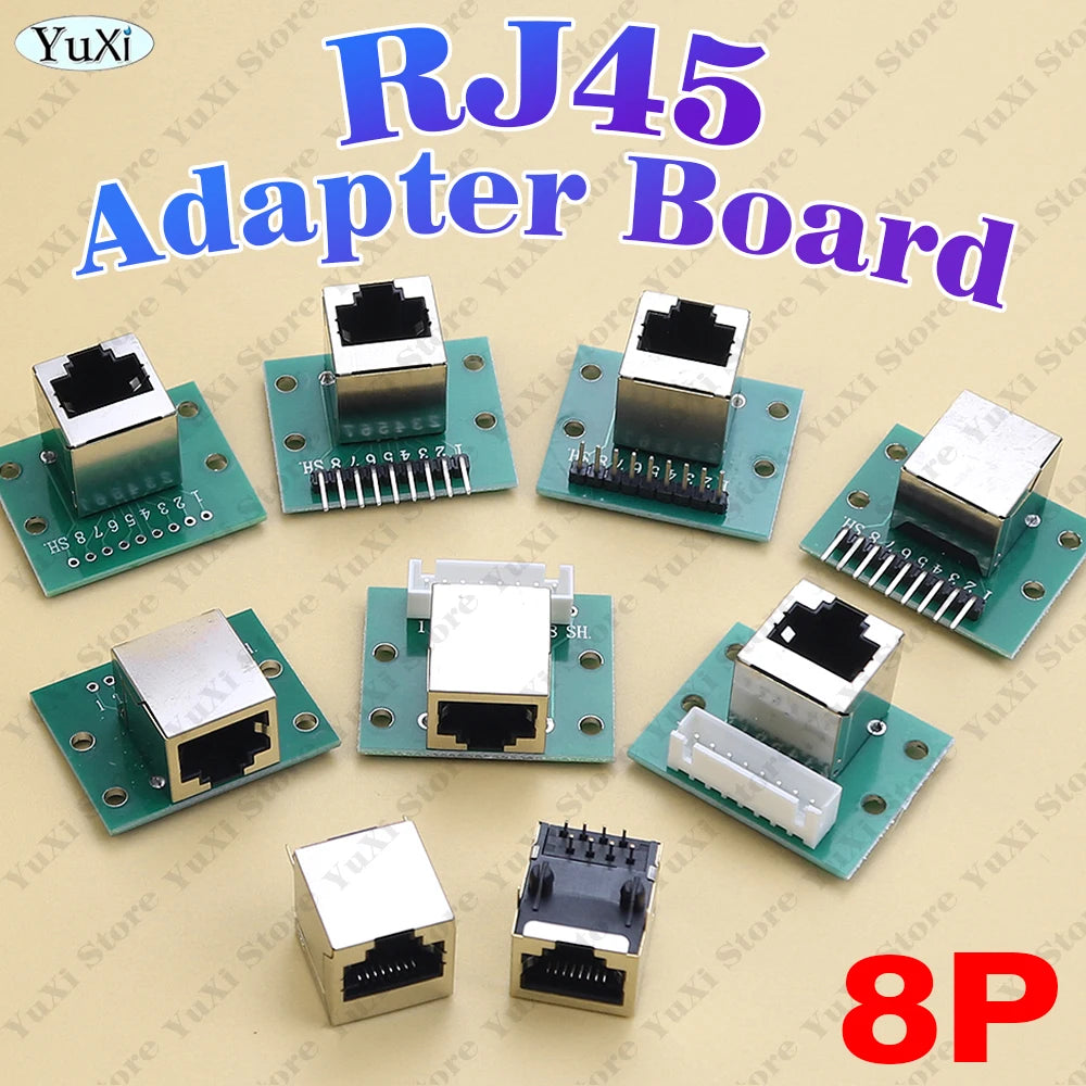 1-10pcs RJ45 Adapter Board To XH2.54 Modular Ethernet Connector Network Interface Breakout Board Pin Header 8P Adapters