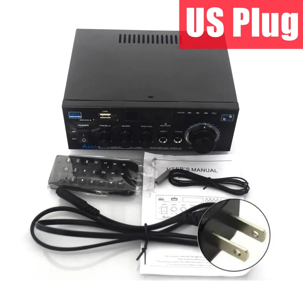 Woopker AK35/AK45 Pro/AK55 Digital Amplifier Bluetooth Sound Amplifier 2 Channel HIFi FM USB Audio Amp For Home Car Karaoke