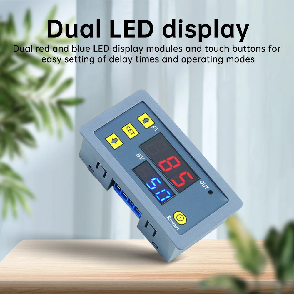 T3230 Delay Timer Relay module DC 12V/DC 24V/AC 110-220V Cyclic Timing Delay Relay 1-Channel Normally Open Relay switch 0-999s