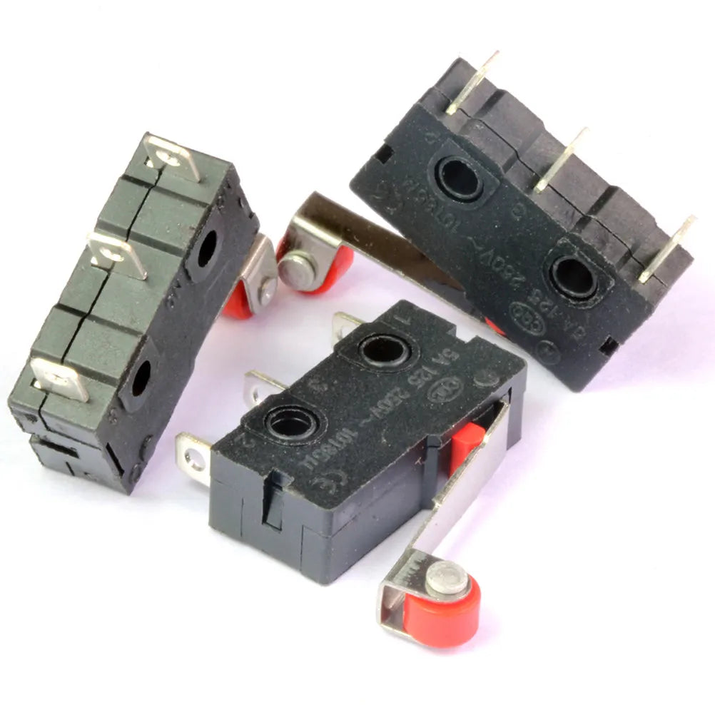 5Pcs Limit Switch Roller Lever Arm Spdt Snap Action 1no 1nc Hinge Easy Installation Long Life Electronic Equipments