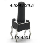 50PCS 4.5X4.5MM 4Pin DIP H=3.5/3.8/4.0/4.3~12mm 12V Tiny Button Tact Switch 260GF Momentary Tactical Push Button Parts Repair