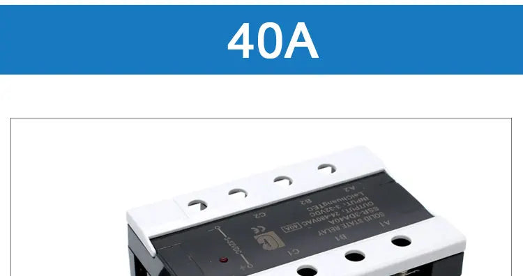 LCTC Three Phase Solid State Relay SSR With Heat Sink 40A 3-Three DC to AC AC To AC 3-32VDC Control For Switch On-Off