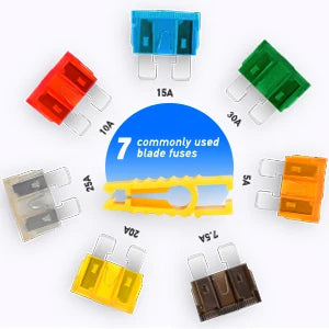 Nilight 120PCS Standard Blade Fuse Kit, ATC/ATO Automotive Fuse Assortment (5A-30A) with 5PCS 12AWG Inline Fuse Holders for Car, Truck, RV, Boat & Motorcycle