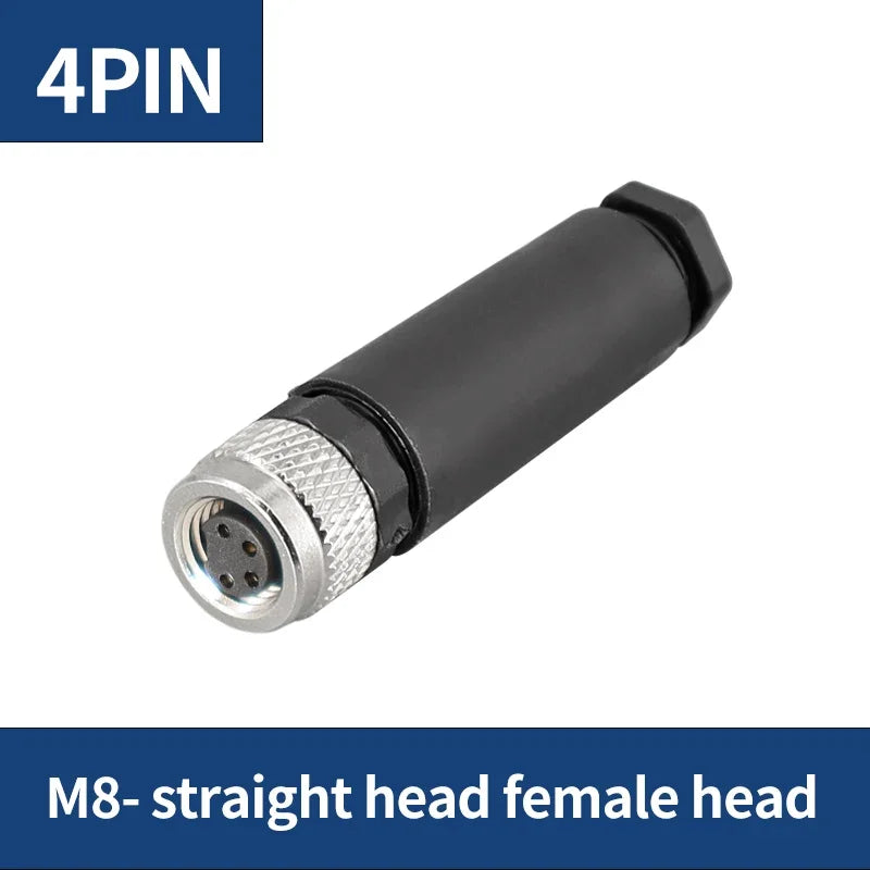 M8 3pin 4pin 5pin sensor connector waterproof male&female plug screw threaded coupling 3 4 5Pin