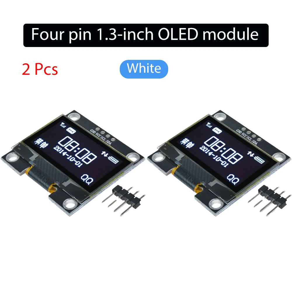 1-5PCS 1.3" IIC Digital OLED Display Module Serial 128x64 SSH1106 White Blue LCD LED Screen Board I2C Communicate for Arduino
