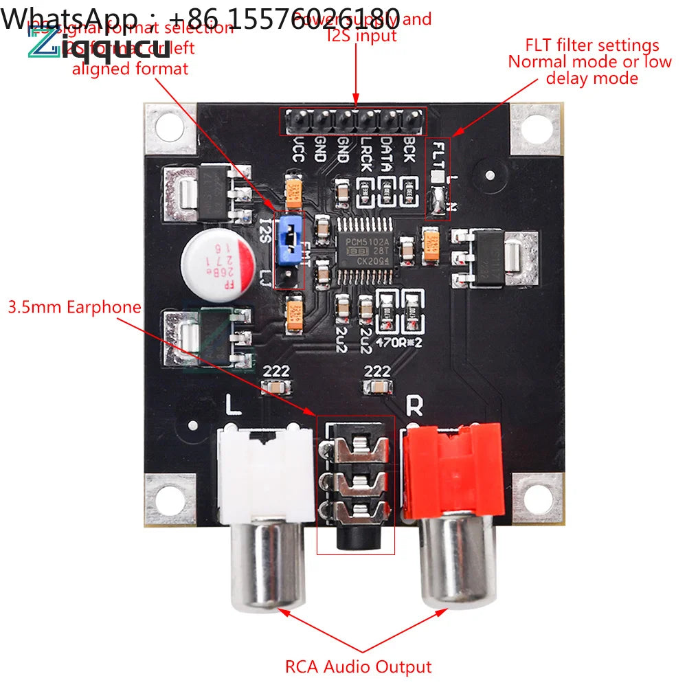 PCM5102 PCM5102A DAC Decoder Board I2S Input 32Bit 384K for Red Core Player