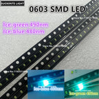 Highlight 0603 SMD LED, Ice-green 490nm, Ice-blue 480nm, 1608 Large Chip 2Pin Light Emitting Diode