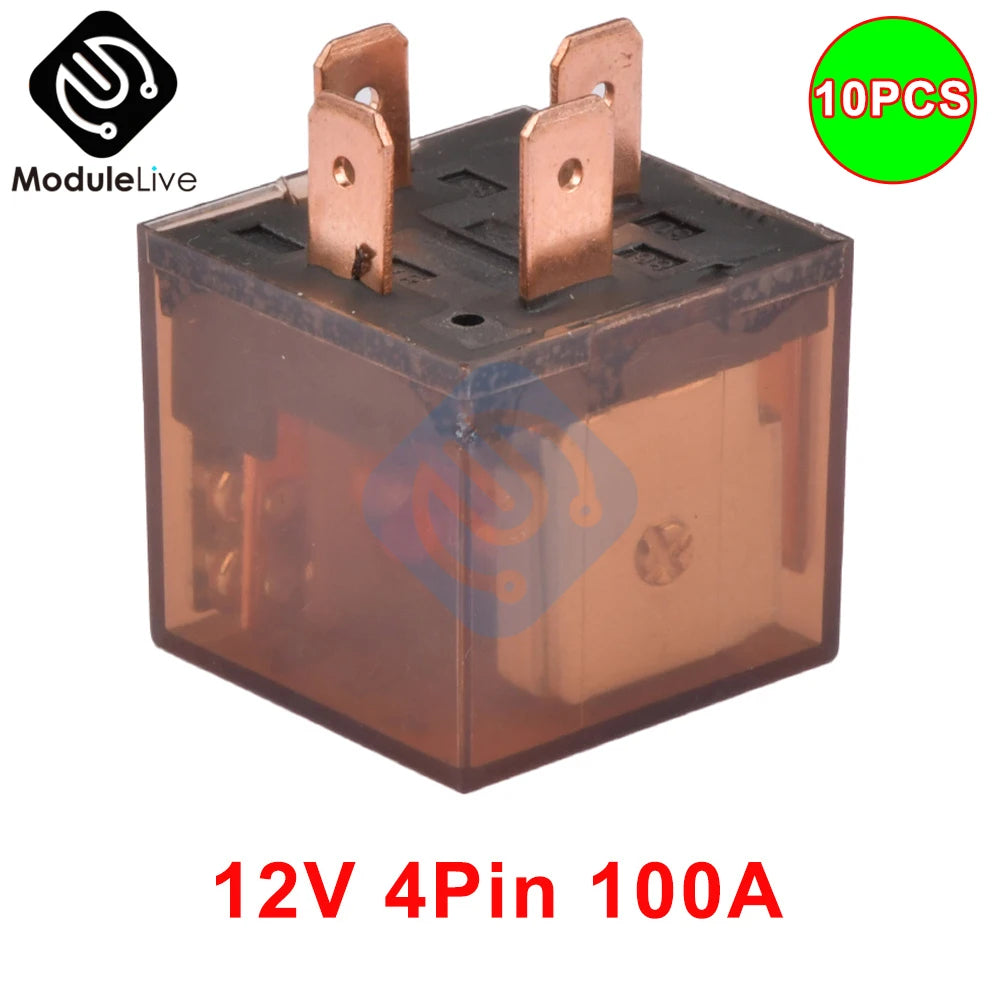 10PCS Waterproof Automotive Relay 12V 100A 5Pin SPDT Car Control Device Car Relays DC 24V 48V High Capacity 100A Switching