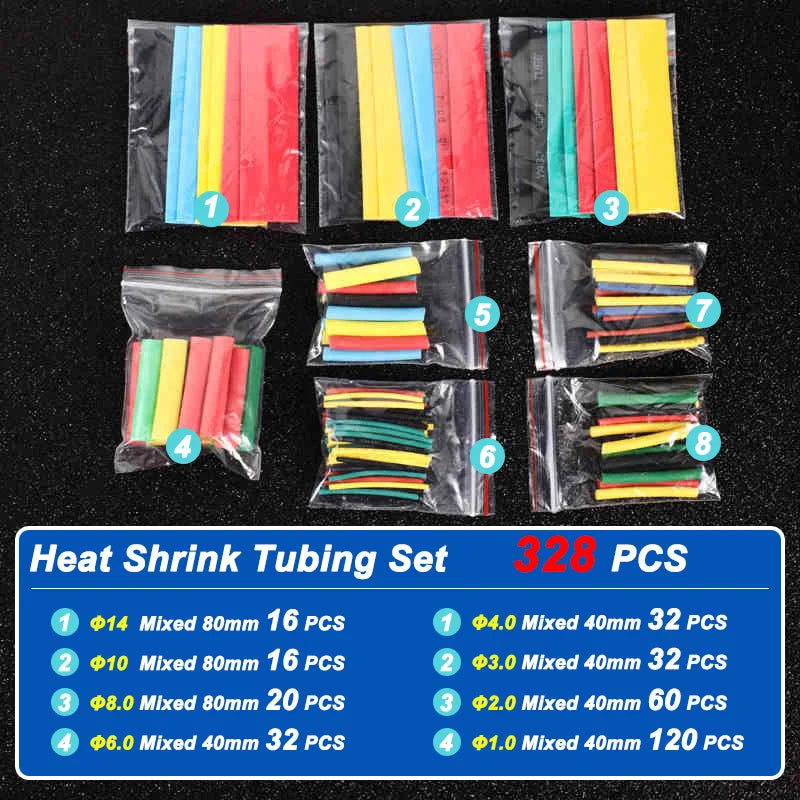 Heat Shrink Tube Kit Thermoresistant Tubing Heat Shrink Wire Wrapping Electrical Connection Cable Insulation Sleeved Protecter