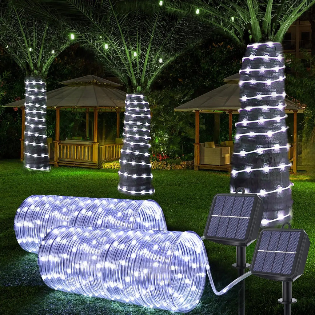1pack Solar Rope Lights Solar LED Light Path Outdoor Garden Solar String Lights Waterproof Outdoor Lighting Strips 8 Light Modes