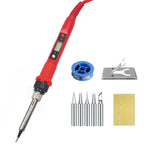 80W Digital Electric Soldering Iron Set Kit 220V 110V Temperature  Adjustable LCD Display Solder Welding Iron Tool Tips