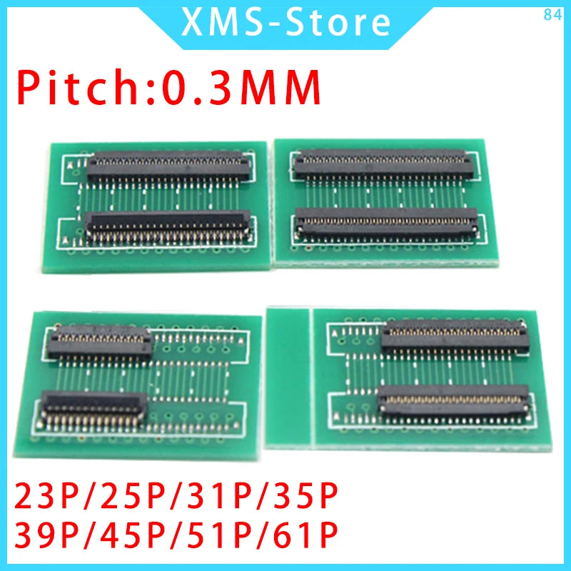 FFC/FPC 0.3MM extension connector socket lvds LCD screen cable extension plate 0.3MM spacing 23/25/31/35/39/45/51/61