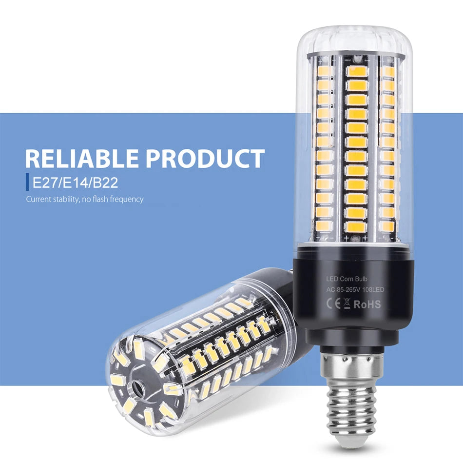 30W LED E27/E26 Corn Light Bulb E14 Chandelier Lamp B22 Ceiling Bulbs AC 85-265V No Flicker For Home Living Room Cold/Warm White