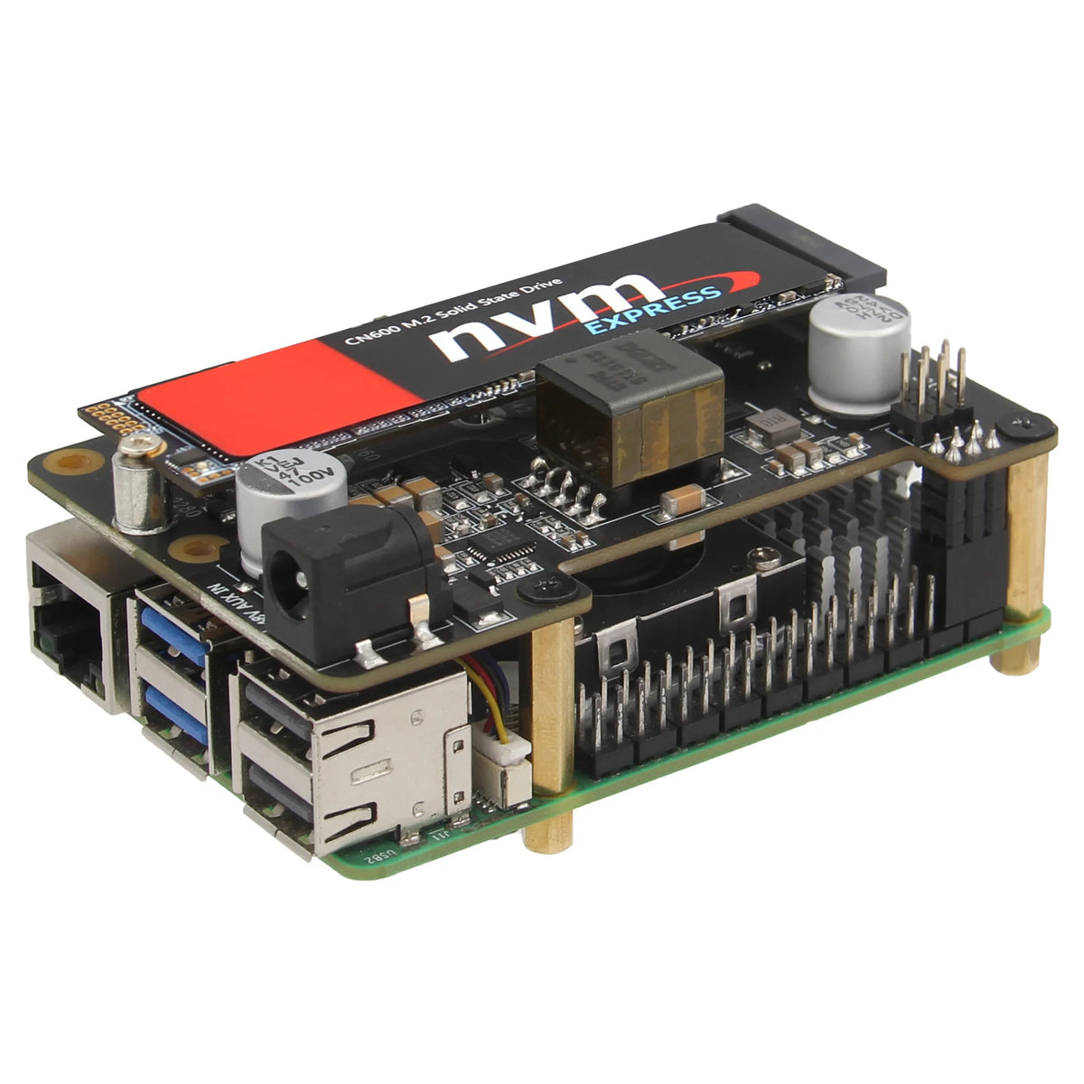 Geekworm X1012 POE NVME Shield | POE HAT for Raspberry Pi 5