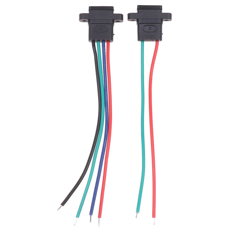 USB-C Type Connector Type-C 2Pin 4Pin Welding Wire Female Waterproof Female Socket Rubber Ring High Current Fast Charging Port