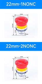 16mm 22mm Ultra Thin Plastic emergency stop button mushroom emergency switch self-locking stop charging pile power outage on off