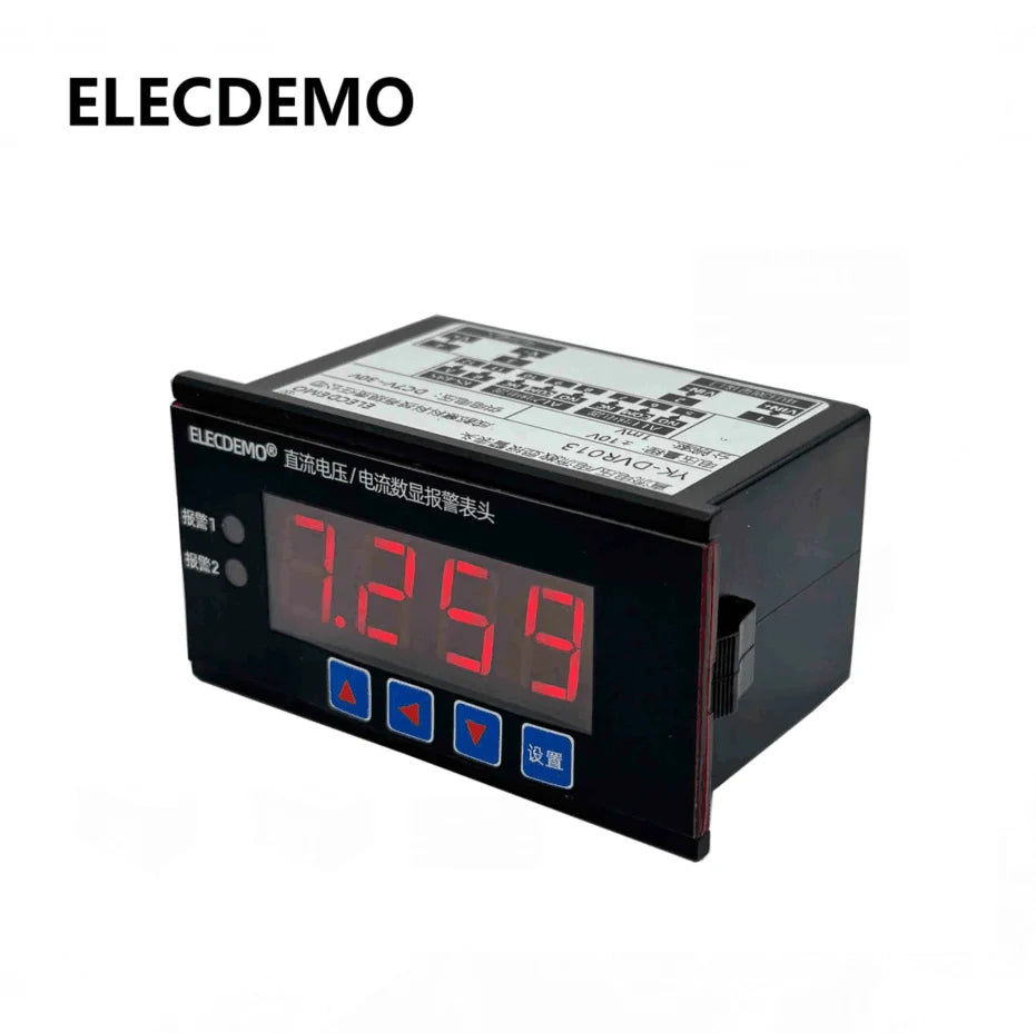 DC Digital Voltmeter Ammeter Panel Meter with Upper/Lower Limit Alarm, RS485 Modbus RTU, Relay Output Control, LED Display Kit