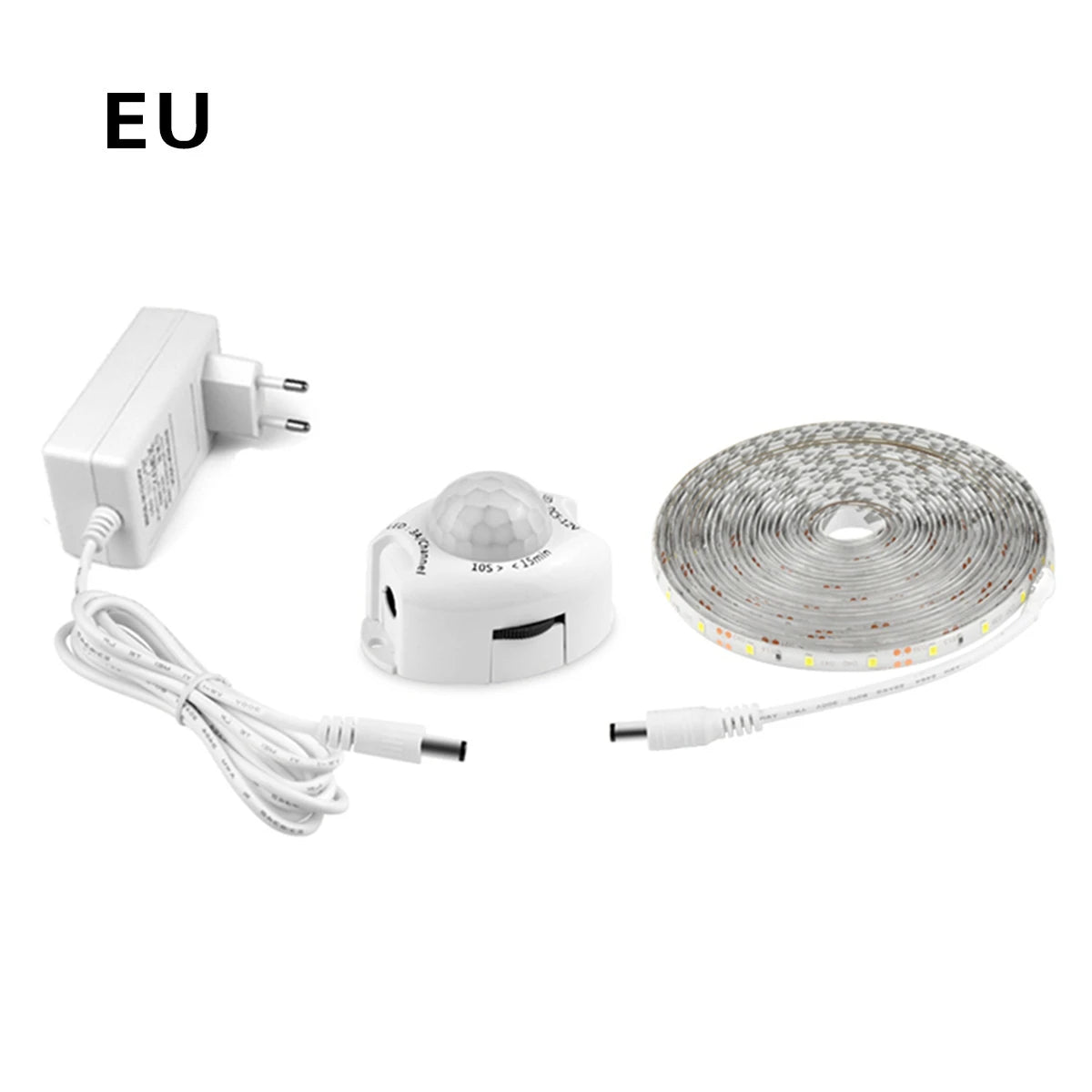 1-5m PIR Motion Sensor LED Strip Lights DC 12V Diode Tape Waterproof Auto On/Off Stairs Wardrobe Closet Kitchen Backlight Light