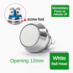 12mm Ball Round Head Metal Push Button Switch Waterproof Reset Self Locking Screw Welding Feet 3A Car Auto Horn Door Bell Swtich