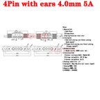 1sets DC 36V 5A Waterproof Magnetic Pogo Pin Connector 5Pin With Ears Pogopin Male Female Spring Loaded DC Power Socket