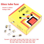 100Pcs 5*20mm Glass Fuse Fast Fuse 250V 0.1A 0.2A 0.5A 1A 2A 3A 3.15A 4A 5A 6A 6.3A 7A 8A 10A 12A 15A 20A 25A 30A Quick Blow