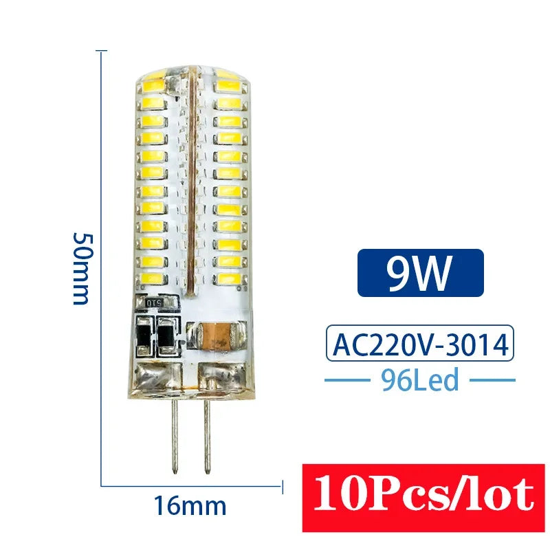 10Pcs/lot G4 LED Light Bulb 2W 3W 4W 5W 7W 9W AC DC12V 220V Corn Lamp SMD2835 Spotlight Chandelier Lighting Replace Halogen Lamp