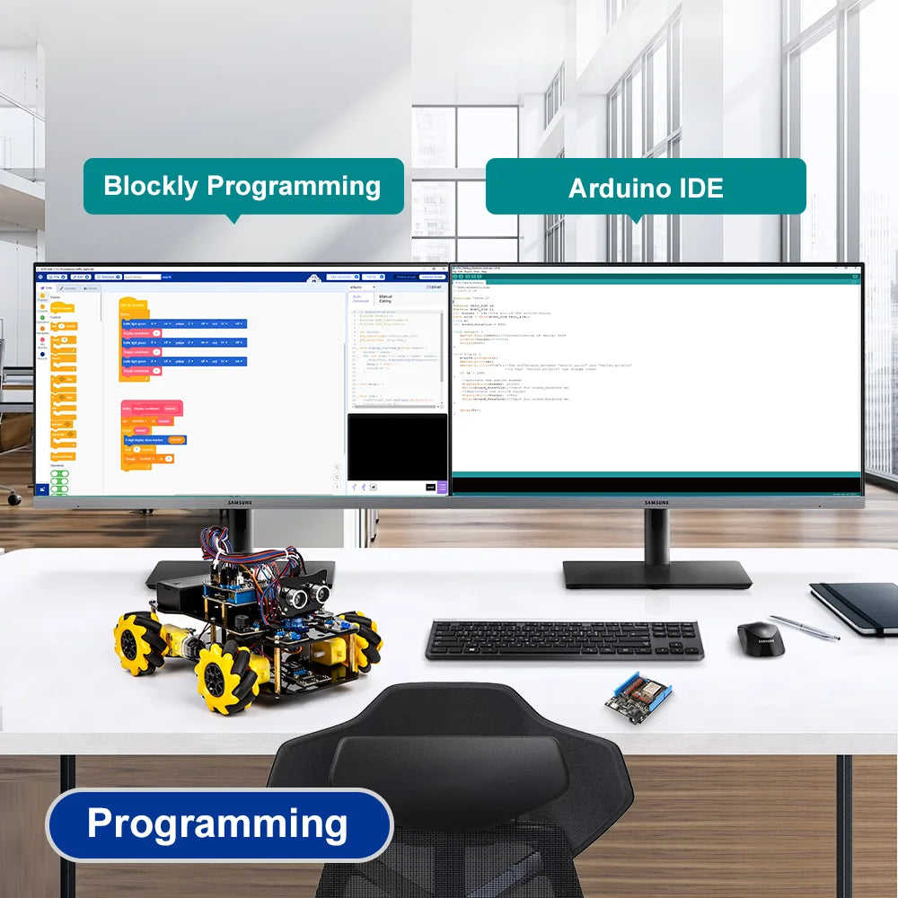 ACEBOTT Robot Toy Starter Kit for Arduino Project with ESP32 and Code Learning Develop Skill Full Version Smart Car Kit