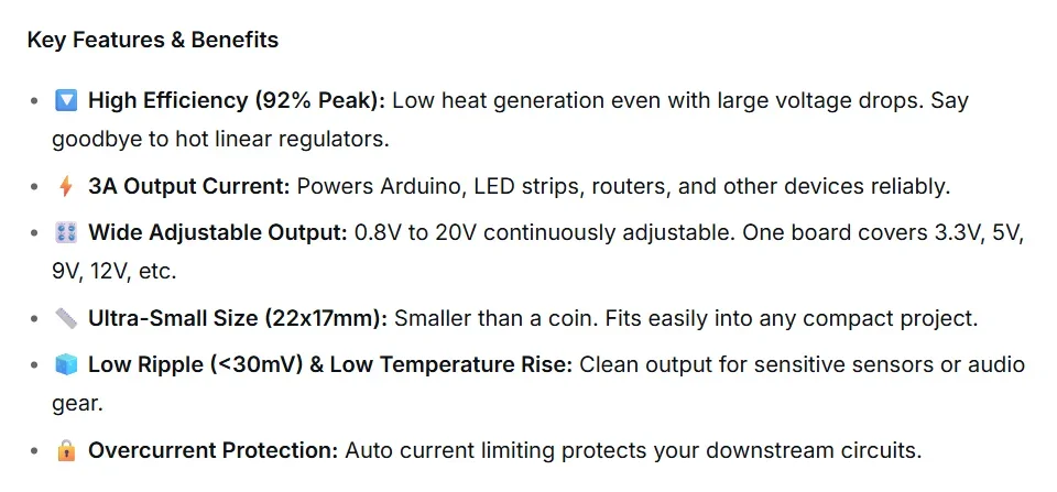 MP1584EN Ultra-Small DC-DC Step Down Power Module 3A Adjustable 3.3V 5V 9V 12V 24V to 5V Converter super LM2596 XM1584