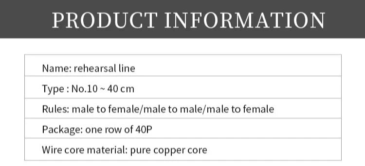 Jumper Wire 40Pins 2.54mm 10/15/21/30/40CM Female To Female, Male To Female, Male To Male Jumper Line Connecting Cable DIY KIT