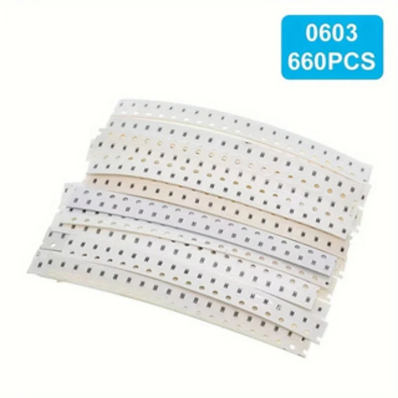 660PCS SMD Resistor 0603 0805 1206 1% Resistance Assorted Kit 1 Ohm - 1M Ohm Chip Resistors