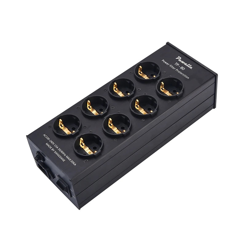 PWALLE TP80 front 2-way switch power filter socket with lightning protection and overload multifunctional display function