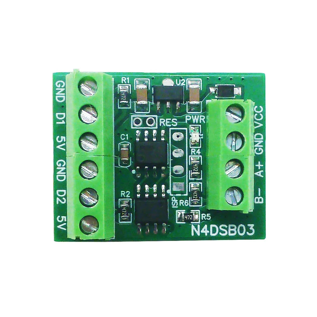 1-2CH RS485 Digital Temperature Collector Module -55 to +125C DS18B20 Sensor DC 5V 12V 24V for Thermostat Smart Home R46CA01