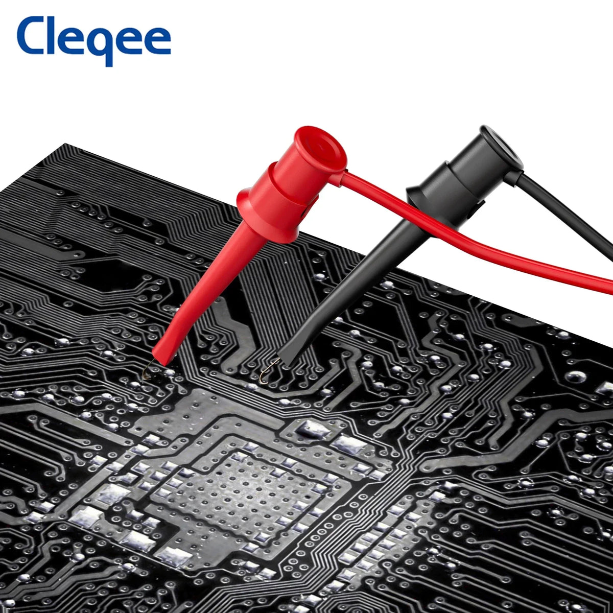 Cleqee P1007B  BNC Q9 Male Plug to Dual Test Hook Clip Oscilloscope Probe ABS Mini Grabber Test Lead 120cm Cable for Electronics