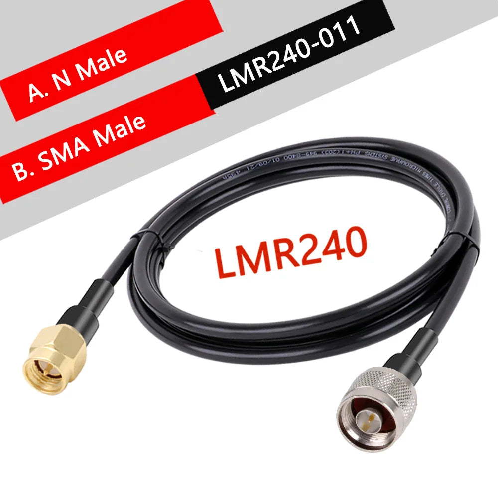 10CM 1M 2M LMR240 Cable SMA Male/Female to N Male/Female Connector 50-4 RF Coaxial Cable Pigtail Jumper 4G 5G LTE Extension Cord